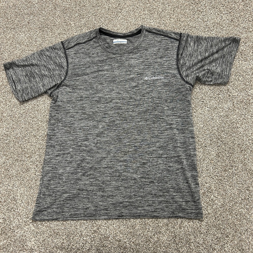Columbia Shirt Mens Medium Gray Short Sleeve Crew Neck Athletic Training Top